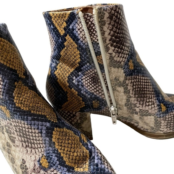 Madden Girl Dafnii Snakeskin Multicolor Block Heel Bootie 6M - Picture 4 of 12